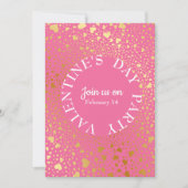 金ゴールドハート丸バレンタモダンインパーティー 招待状 (正面)