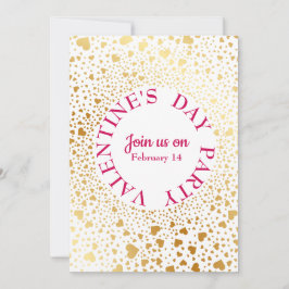 金ゴールドハート丸2バレンタモダンインパーティー 招待状