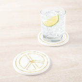 金ゴールドハート和平標識 コースター (側面)