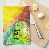 金ゴールドハート壁画タオル キッチンタオル (四つ折り)