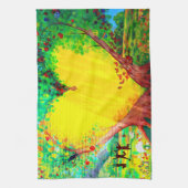 金ゴールドハート壁画タオル キッチンタオル (縦)