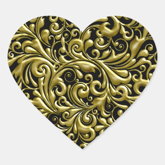 金ゴールドハート封筒及びビーフシール ハートシール (正面)