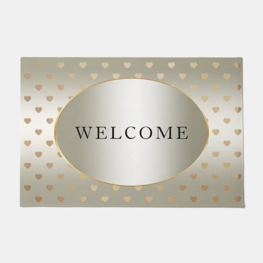 金ゴールドハート形式 ドアマット (正面)