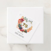 金ゴールドハート形牡丹の花70th誕生日パーティー フェイバータグ (インサイチュ)