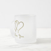 金ゴールドハート愛 コーヒーマグカップ (正面左)