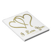 金ゴールドハート愛 ノートパッド (アングル)