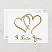 金ゴールドハート愛 ポストカード (正面/裏面)