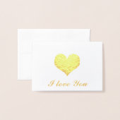 金ゴールドハート愛 箔カード (封筒付き正面)