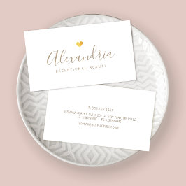 金ゴールドハート手書きスクリプト書 名刺