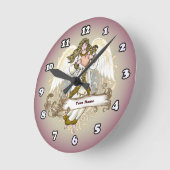 金ゴールドハート時計 ラウンド壁時計 (傾斜)