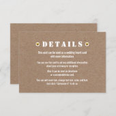 金ゴールドハート段結婚ボール詳細挿入カード エンクロージャーカード (正面/裏面)