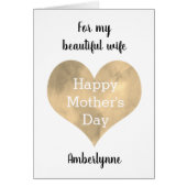 金ゴールドハート母の妻のデイカード (正面)