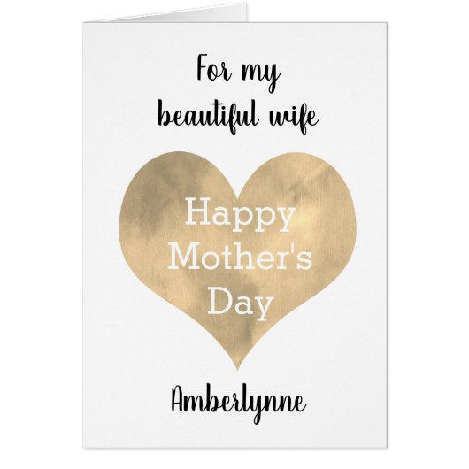 金ゴールドハート母の妻のデイカード (正面)