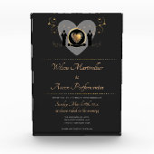 金ゴールドハート男性ウェディング招待記念 フォトブロック (正面)