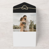 金ゴールドハート白黒結婚ズ オールインワン招待状 (外側)