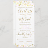 金ゴールドハート紙吹雪スクリプト結婚すべて 招待状 (正面/裏面)
