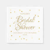 金ゴールドハート紙吹雪ブライダルシャワー スタンダードカクテルナプキン (正面)