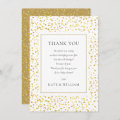 金ゴールドハート紙吹雪ベビーシャワーポエム サンキューカード (正面/裏面)