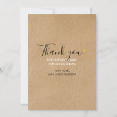 金ゴールドハート素朴スクリプ結婚トの写真 サンキューカード (裏面)