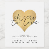 金ゴールドハート結婚のワインボトルラベル ワインラベル (シングルラベル)