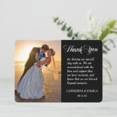 金ゴールドハート結婚の写真ありがとう サンキューカード (スタンド正面)