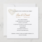 金ゴールドハート結婚テンプル&披露宴招待状 招待状 (正面)