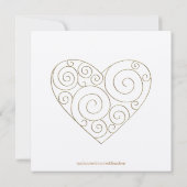 金ゴールドハート結婚テンプル&披露宴招待状 招待状 (裏面)