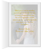 金ゴールドハート結婚写真のThank You Note (内側 (右))