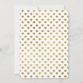 金ゴールドハート結婚写真テンプレートサンキュー サンキューカード (裏面)