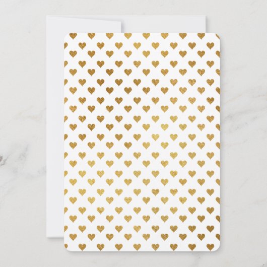 金ゴールドハート結婚写真テンプレートサンキュー サンキューカード (裏面)