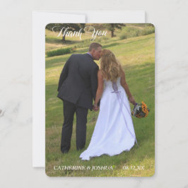 金ゴールドハート結婚写真テンプレートサンキュー サンキューカード