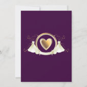 金ゴールドハート結婚雌 |日付の保存 セーブザデート (裏面)