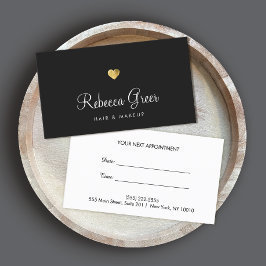 金ゴールドハート美しいサロンアポイントメントアラーム 予約カード