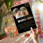 金ゴールドハート花嫁と花婿の形状フォト結婚ズ 招待状