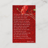 金ゴールドハート葬儀記念祈りの言葉フォトカード 名刺 (裏面)