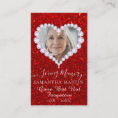 金ゴールドハート葬儀記念祈りの言葉フォトカード 名刺 (正面)