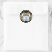 金ゴールドハート記念写真 ラウンドシール (バッグ)