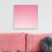 金ゴールドハート赤面グラデーションピンクラブは空中にある キャンバスプリント (インサイチュ (リビング))