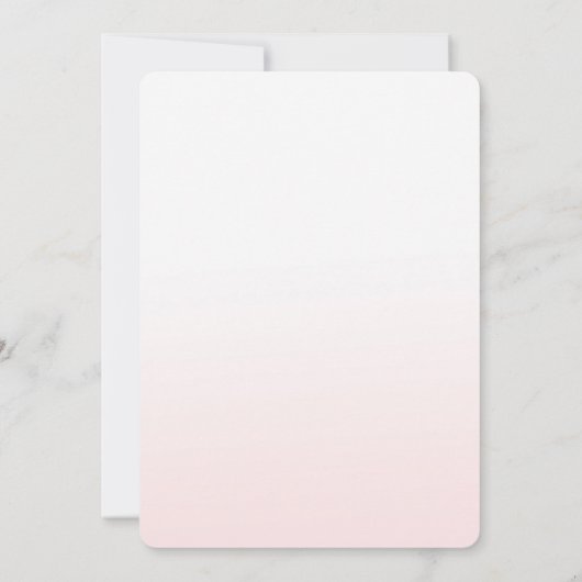 金ゴールドハート赤面ピンクグラデーションブライダルシャワー 招待状 (裏面)