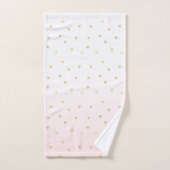 金ゴールドハート赤面ピンクグラデーション バスタオルセット (ハンドタオル)