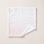 金ゴールドハート赤面ピンクグラデーション バスタオルセット (ウォッシュタオル)