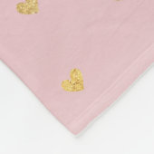 金ゴールドハート赤面ピンクグラデーション フリースブランケット (角)