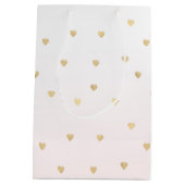 金ゴールドハート赤面ピンクグラデーション ミディアムペーパーバッグ (裏面)