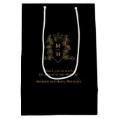 金ゴールドハート離れクラウンク結婚ストグラム ミディアムペーパーバッグ (裏面)