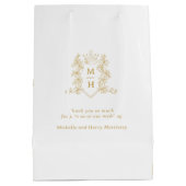 金ゴールドハート離れクラウンク結婚ストグラム ミディアムペーパーバッグ (裏面)