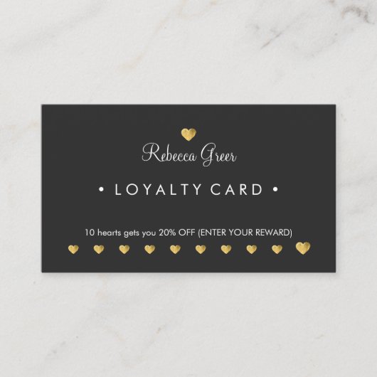 金ゴールドハート10パンチサロンお客様ロイヤリティカード2 ロイヤリティカード (正面)