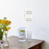 金ゴールドハート&スクリプト結婚のVowsキープサケ 箔ポスター (レイダウン (キッチン))