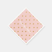 金ゴールドハート&ピンクガールズバースデーパーティナプキンス スタンダードカクテルナプキン (角)