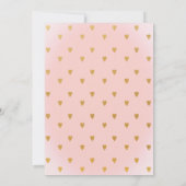 金ゴールドハート&ピンク1歳のパーティの招待状 招待状 (裏面)