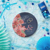 金ゴールドハート ペーパープレート (パーティー)